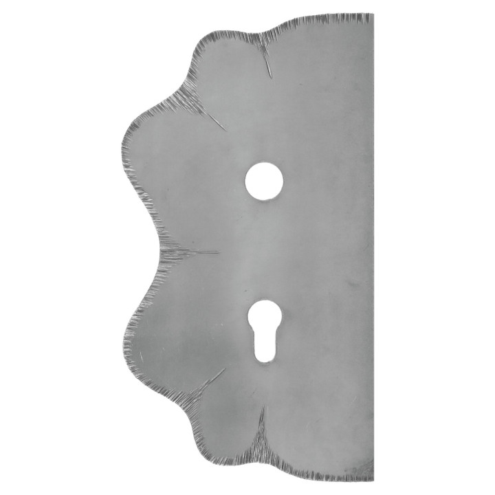 Štít 250 x 135 x 3 mm s otvory, rozteč 72 mm, otvor pro kliku Ø 19,5 mm, zdobený, levý (ZMH331)