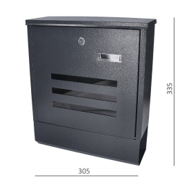 Poštovní schránka 305x335x96mm, tloušťka 0.6mm, max. formát listu: A4, antracitová