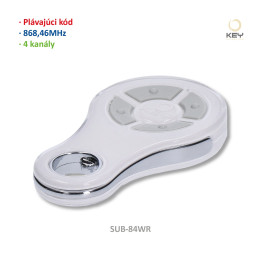 Vysílač 4kanálový 868MHz (plovoucí kód), bílý
