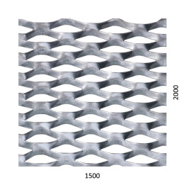 Tahokov Fe kosočtvercové oko: 62 x 25 mm, můstek: 9 mm (1500 x 2000 x 1,5 mm)