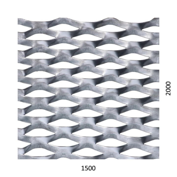 Tahokov Fe kosočtvercové oko: 62 x 25 mm, můstek: 9 mm (1500 x 2000 x 1,5 mm)
