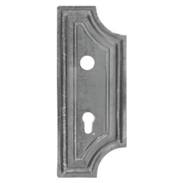 Štítek s otvory na dveře kovaný 280x112x3 mm rozteč 90 mm díra ø22 mm pravý