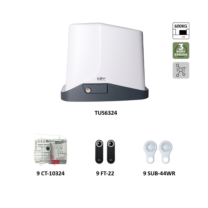 Pohon TURBO S KIT (900KTUS6324KS) pro posuvné brány do 6 m/600 kg