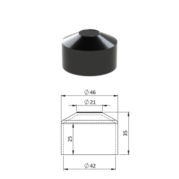 Vnější krytka kulatá Ø 42,4 mm plastová PE, černá
