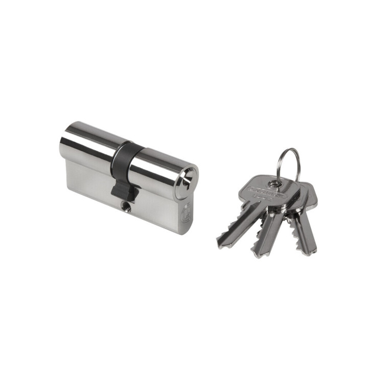 Cylindrická vložka EURO 30/30 mm (LOCINOX®) niklová, 3 klíče, šroub M5x65mm