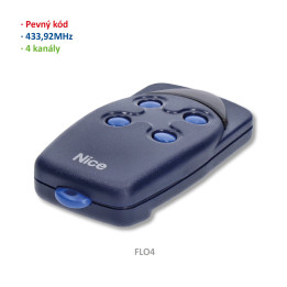 Vysílač 4kanálový 433MHz pevný kód černý