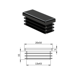 Krytka plastová 20 x 50 mm