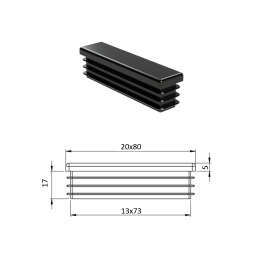 Krytka plastová 20 x 80 mm