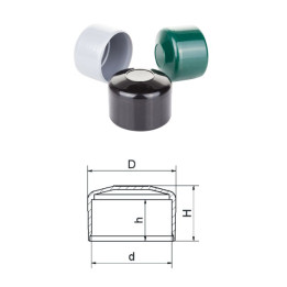 Vnější krytka kulatá plastová PE Ø44 - Ø50mm (krytka)