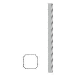 Uzavřený profil 15x15x1,5 mm černý S235, zdobený po hranách (L=6000mm)
