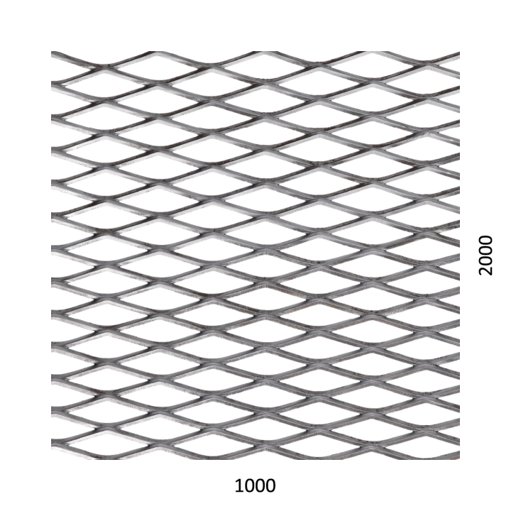 Tahokov Fe kosočtvercová oka 42x12mm, můstek 3mm (1000x2000x2mm)