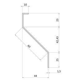 Poškozená Z lamela 23 x 60 x 25 x 1,5 x 3000 mm, pozink