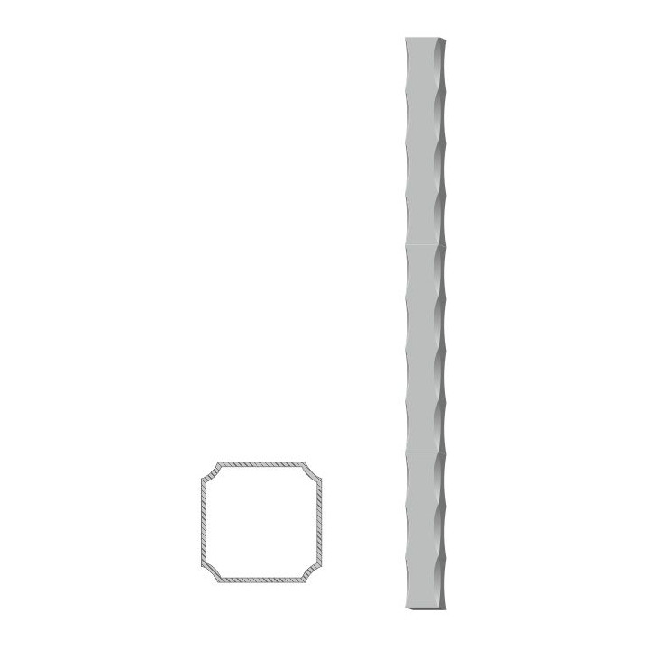 Uzavřený profil 50x50x3 mm černý S235, zdobený po hranách (L=6000mm)