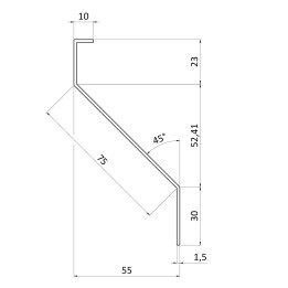 Z lamela 23 x 75 x 30 x 1,5 x 3000 mm, pozink (poškozená)
