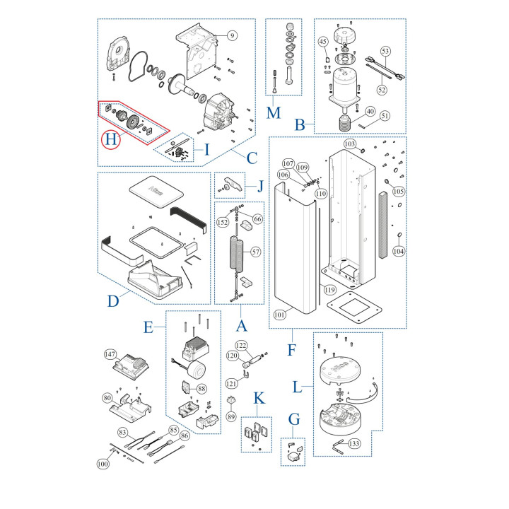 Sestava převodů SPAMG120A00A pro M-BAR/L-BAR
