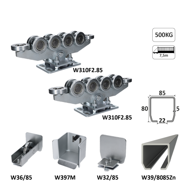 Profil Samonos do 500 kg (profil 80 x 85 x 6000 mm, Zn)