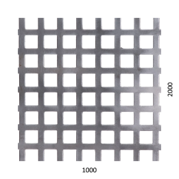Děrovaný plech Fe, otvor:10x10mm, rozteč:15mm, 1000x2000x1mm