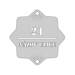 Domovní číslo vzor 004, broušená nerez AISI 304