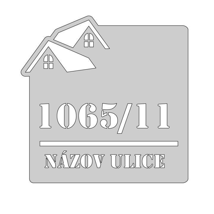 Domovní číslo vzor 001, materiál: hliník