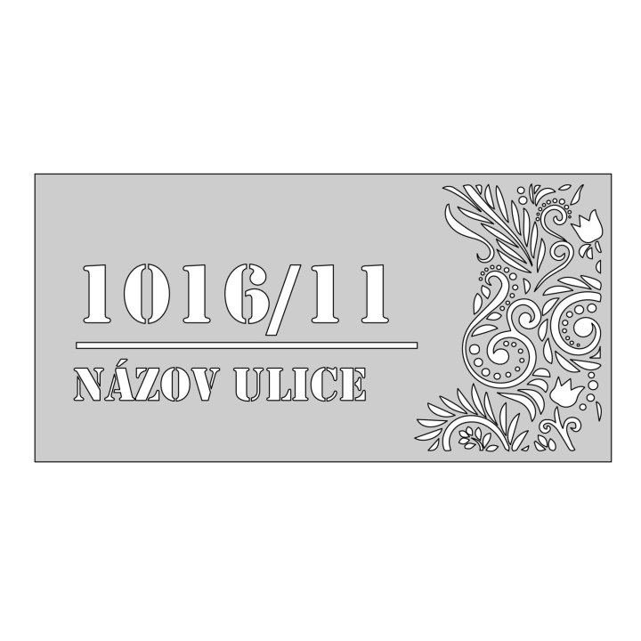 Domovní číslo vzor 006, broušená nerez AISI 304