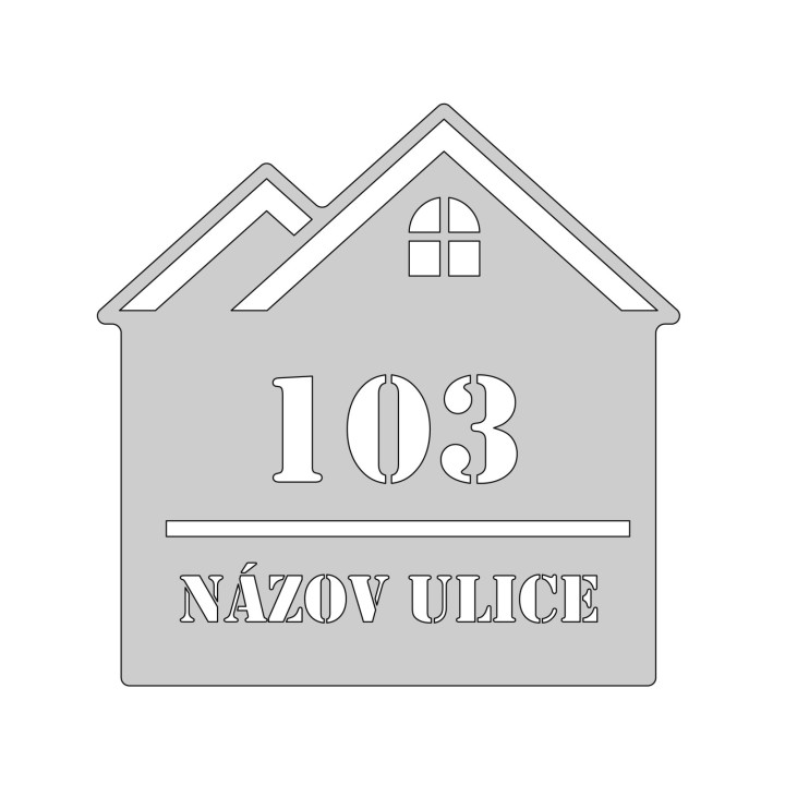 Domovní číslo vzor 003, materiál: hliník