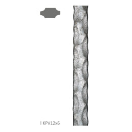 Plochá tyč plná 12 x 6, ocel S235, zdobená