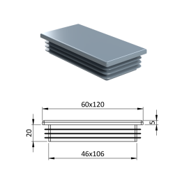 Plastová krytka 60 x 120 mm