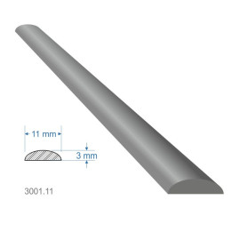 Pásovina oblá D 11 x 3 x 3000 mm, měkká