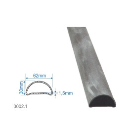 Madlová tyč dutá 62x30x1,5mm, hladká, 6000mm, cena za KUS