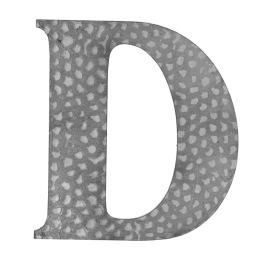 Domové písmeno D, 170x150mm zdobené, bez povrchovej úpravy