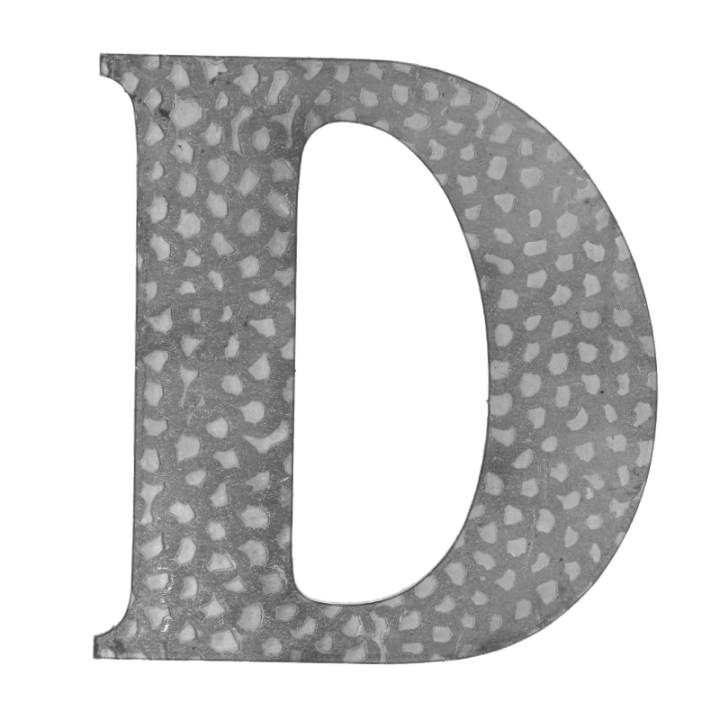 Domové písmeno D, 170x150mm zdobené, bez povrchovej úpravy
