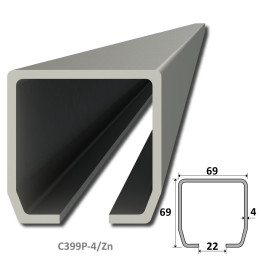 C profil 69 x 69 x 4 x 5000 mm, pozinkovaný