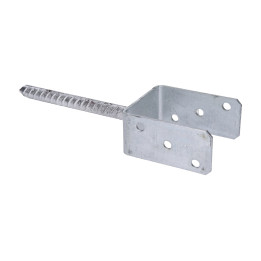 Pätka stĺpika U 151x120x60mm, 4mm galvanicky pozink, priemer nohy 18mm, počet děr o průměru 11mm-6ks