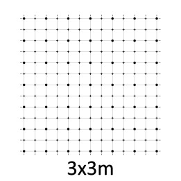 Montážní sada pro zelenou stěnu - nerez, rozměr 3 x 3 m, rozteč 250 x 250 mm, lanko ø 3 mm