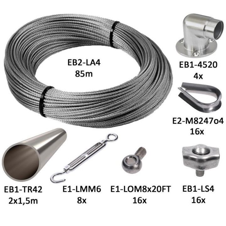 Montážní sada pro zelenou stěnu (ø 4 mm), nerez AISI 304/316